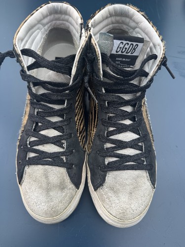 Golden goose slide - golden, zebra